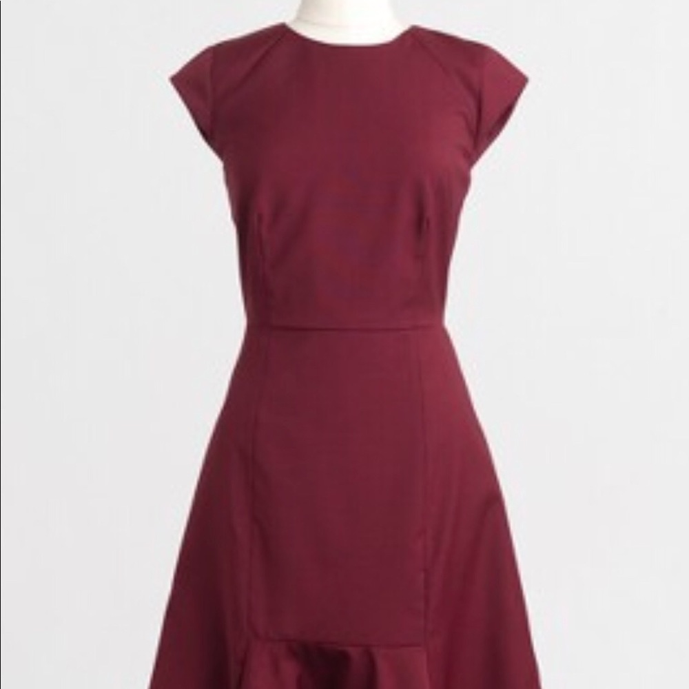 JCrew Ruffle-hem wool dress size 10